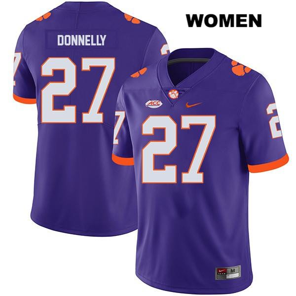Women's Clemson Tigers #27 Carson Donnelly Stitched Purple Legend Authentic Nike NCAA College Football Jersey AKH0346QZ